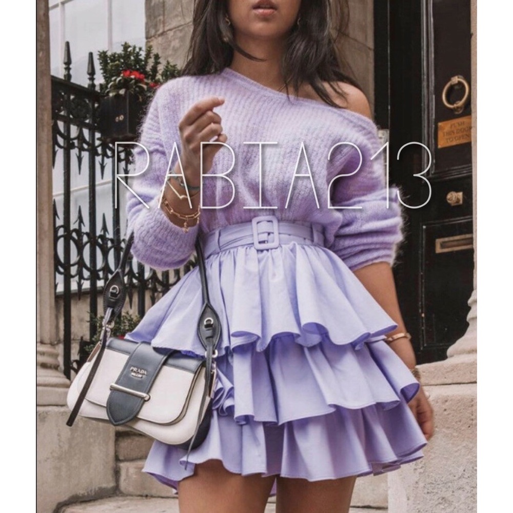 Zara Lavender Ruffled Skirt